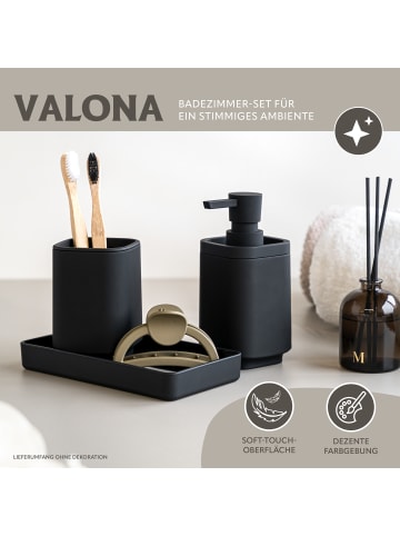 eluno Bad-Accessories Set VALONA 3tlg. ca. 8 x 15,5 cm (Ø/H)