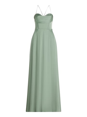 Vera Mont Abendkleid mit Wasserfallausschnitt in Foggy Green
