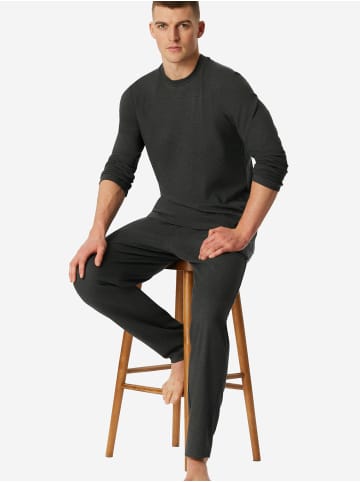 Schiesser Pyjama Selected Premium Warming in dunkelgrau-mel.