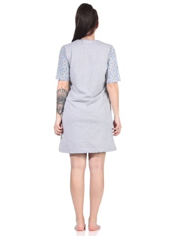 NORMANN kurzarm Nachthemd Schmetterling - 66377 in blau