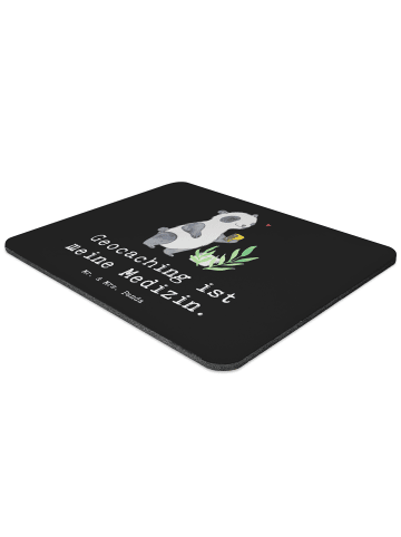 Mr. & Mrs. Panda Mauspad Panda Geocaching mit Spruch in Schwarz