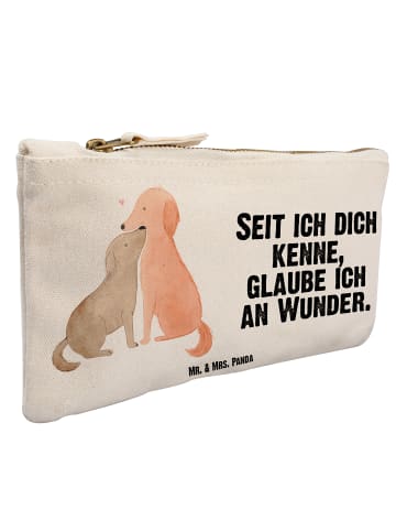 Mr. & Mrs. Panda kosmetiktäschchen Hunde Liebe mit Spruch in Weiß