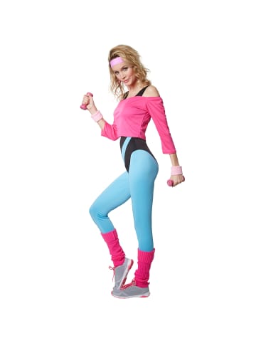 tectake Tänzerin/Trainerin, in bunt, Aerobic-Outfit im Stil der 80er Jahre