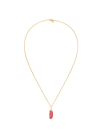 Glanzstücke München Kette Feder aus Sterling Silbermit Zirkonia in gelbgold