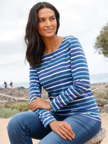 WITT WEIDEN Druck-Shirt in jeansblau-ecru-geringelt