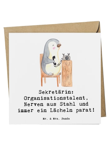 Mr. & Mrs. Panda Deluxe Karte Sekretärin Heldin mit Spruch in Weiß