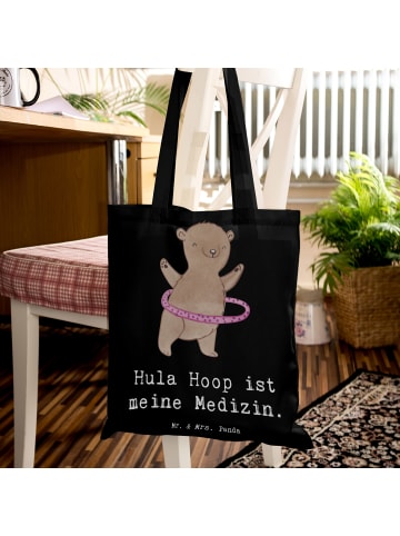 Mr. & Mrs. Panda Tragetasche Bär Hula Hoop mit Spruch in Schwarz