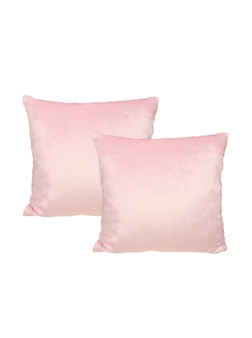 JACK 2er Set Teddy Flausch Kissen 45x45cm in Rosa
