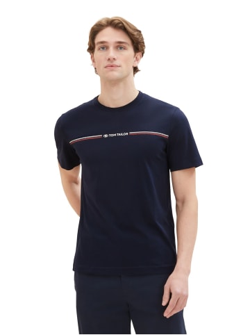 Tom Tailor T-Shirt PRINTED CREWNECK in Blau