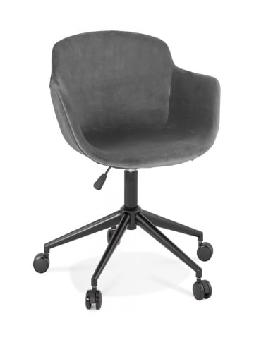 KADIMA DESIGN Bürostuhl Armlehne Metall Samt | Schreibtischstuhl 360° Drehung in Anthrazit