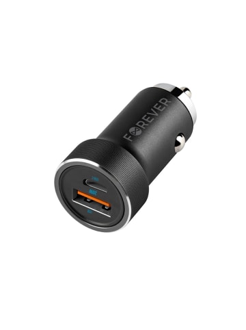 FOREVER Forever CC-06 PD QC Kfz-Ladegerät 1x USB-C 1x USB 20W schwarz