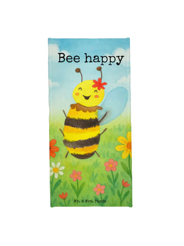 Mr. & Mrs. Panda Handtuch Biene Happy Design mit Spruch in Weiß