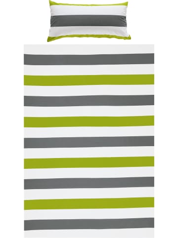 REDBEST Renforcé Bettwäsche in grün-grau