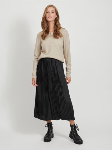 Vila Dünner Rundhals Strickpullover VIRIL in Beige