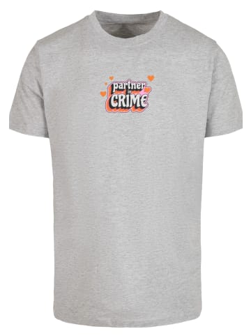 F4NT4STIC T-Shirt Partner In Crime Valentinstag Partner Design in grau meliert