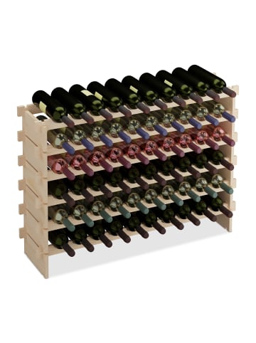 relaxdays Weinregal in Natur - (B)103 x (H)73 x (T)25 cm