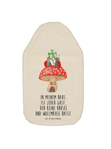 Mr. & Mrs. Panda Wärmekissen Marienkäfer Fliegenpilz mit Spruch in Weiß