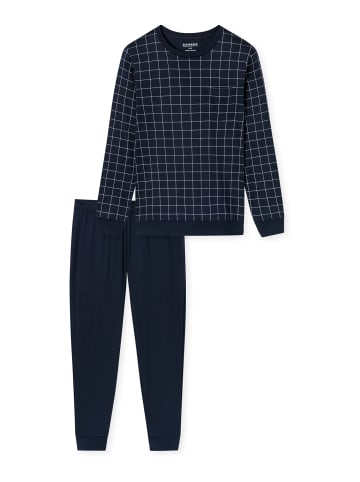 Schiesser Pyjama lang - Fine Interlock in nachtblau