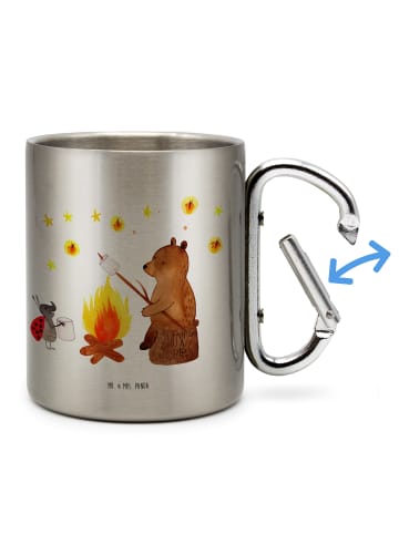 Mr. & Mrs. Panda Outdoor Tasse Bär & Marienkäfer Lagerfeuer ohne... in Silber