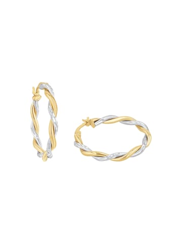 Amor Creolen Gold 375/9 ct, teilrhodiniert in Bicolor