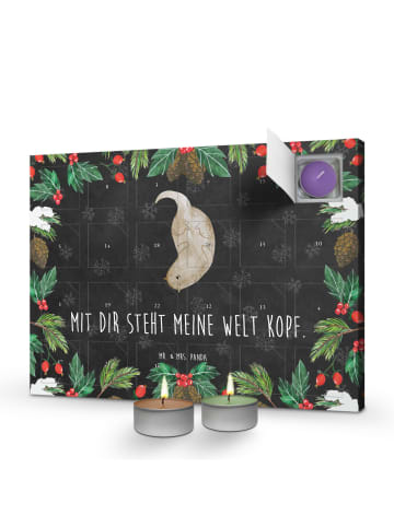 Mr. & Mrs. Panda Adventskalender Otter Kopfüber mit Spruch in Kreidetafel