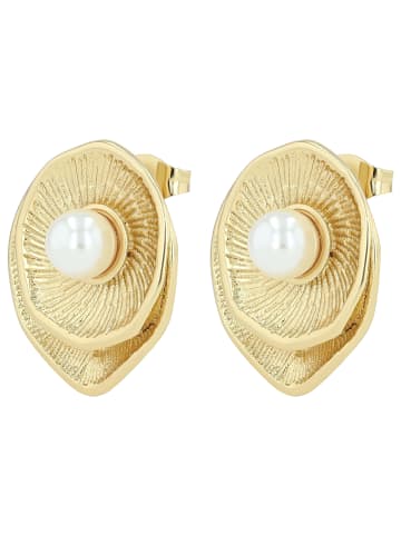 Adeliás Damen Ohrringe – Ohrstecker aus Edelstahl mit Perle in weiß