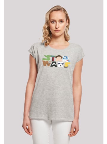F4NT4STIC T-Shirt Star Wars Character Logo in grau meliert