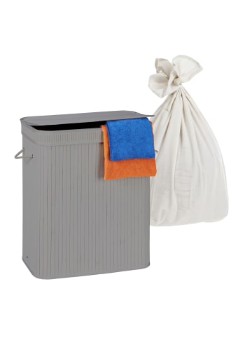 relaxdays Wäschekorb in Grau - (B)52 x (H)60 x (T)32 cm