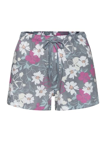 VIVANCE DREAMS Pyjamashorts in graublau-pink-geblümt
