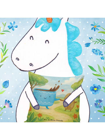 Mr. & Mrs. Panda Dekokissen Kaffee Bohne Design ohne Spruch in Weiß