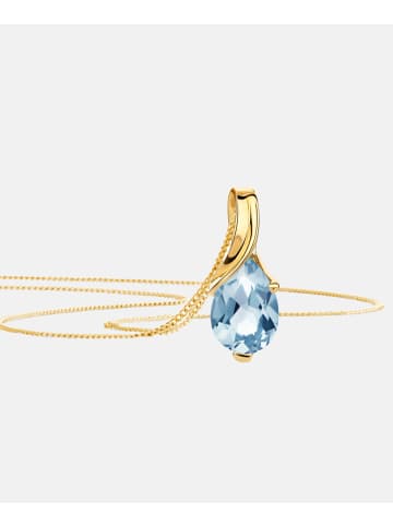 Diamant L'éternel Halskette mit Anhänger aus 375 Gelbgold mit Topas