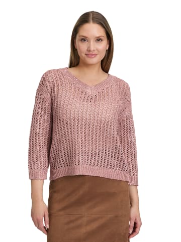 Betty Barclay Lochstrick-Pullover mit Pailletten in Ash Rose