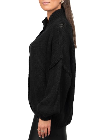 Reichstadt Damen Relaxed Fit Strickjacke Oversized-Look in Black