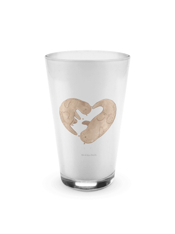 Mr. & Mrs. Panda Wasserglas Otter Herz ohne Spruch in Transparent