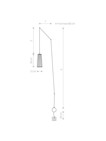 Licht-Trend Hängelampe Dover mit 5m Kabel in Schwarz