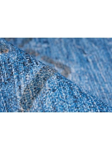 Kayoom Kurzflor Teppich Antique 325 in blau - rechteckig