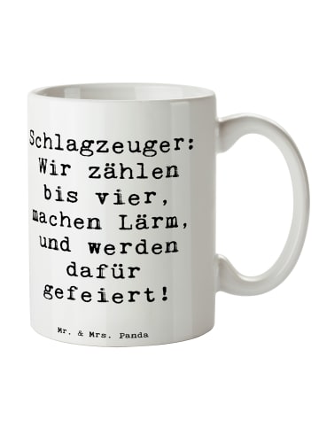 Mr. & Mrs. Panda Becher Spruch Schlagzeuger Stolz mit Spruch in Weiß