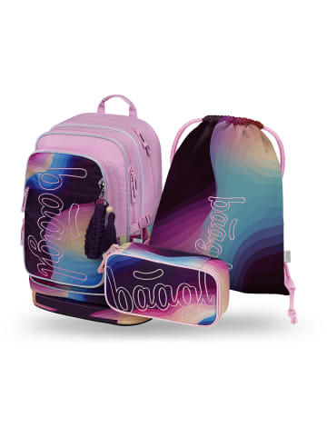 BAAGL 3-tlg. Set: Schulrucksack Cubic in Violett Lyra