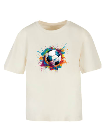 F4NT4STIC Everyday Tee Bunte Fußball Grafik in Whitesand