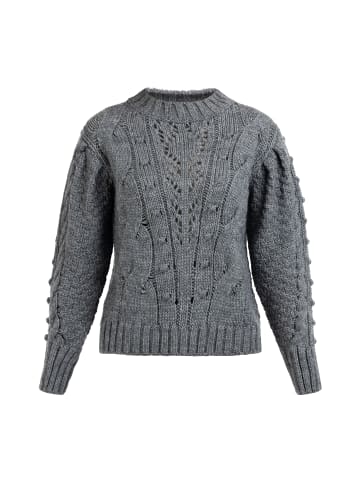 DreiMaster Vintage Damen Strick Pullover in DUNKELGRAU MELANGE