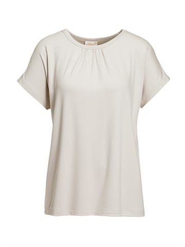 GOLDNER Rundhalsshirt Bequemes Rundhalsshirt aus glänzender Qualität in sand