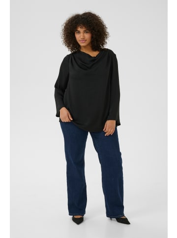 KAFFE curve Langarm-Bluse KCmeriel Regular fit in Black Deep