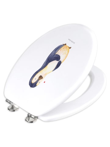 Mr. & Mrs. Panda Toilettendeckel Pinguin Diät ohne Spruch in Weiß