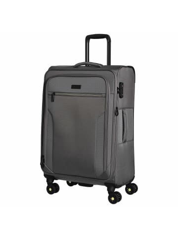 D&N Travel Line 9704 - 4-Rollen-Trolley M 68 cm erw. (dark red) in grau