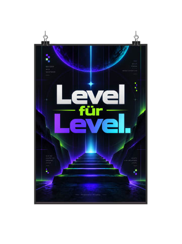 Wandbild Schriftzug futuristisch Design mit Spruch in Weiß
