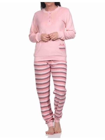 NORMANN Frottee Schlafanzug Bündchen - 77708 in rose