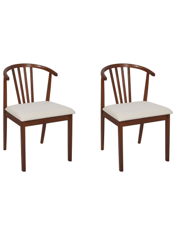 Beliani 2er-Set Esszimmerstuhl CRAIG in Braun/Beige