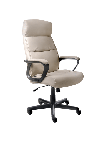 Beliani Bürostuhl GURU in Beige/Schwarz - (W) 65 x (H) 114 x (L) 73 cm