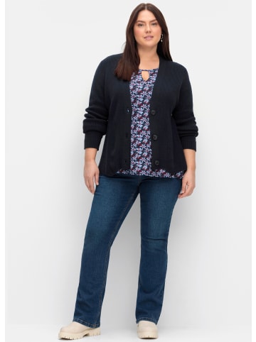 sheego Bootcut-Jeans in dark blue denim