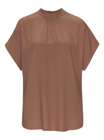 LASCANA Kurzarmbluse in nougat